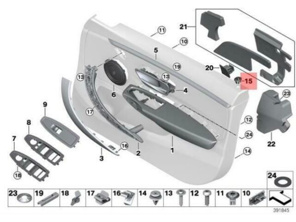51417388497 - NEW BMW F36 GRAN COUP? DOOR LOCK BUTTON FRONT 51417388497 15-19