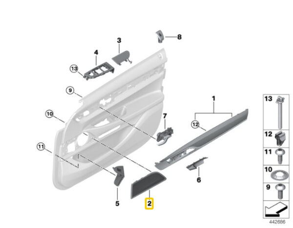 51417398823 - New Genuine BMW G11 G12 2014-2018 Front Cover Speaker Metal Left 7398823 OEM