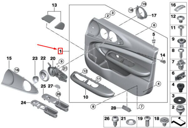 51417463269 - MINI CLUBMAN F54 FRONT LEFT DOOR PANEL 7463269 51417463269 NEW GENUINE