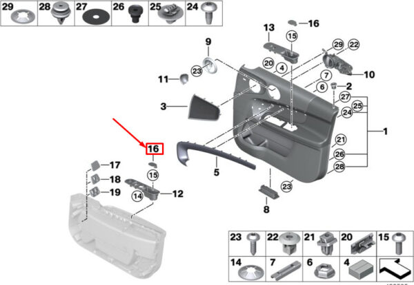 51417910884 - MINI COUNTRYMAN F60 Rear Door Molding Cover 51417910884 NEW GENUINE