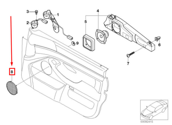 51418178999 - BMW 5 E39 Front Door Loudspeaker Cover 51418178999 8178999 NEW GENUINE