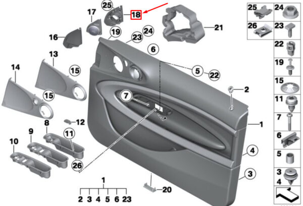 51419809443 - MINI PACEMAN R61 Front Mirror Base Plate Corner Trim 51419809443 GENUINE