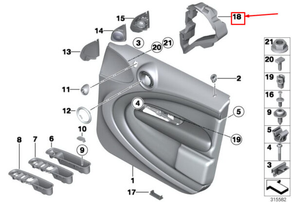 51419810027 - MINI COUNTRYMAN R60 FRONT LEFT DOOR FOAM PAD 51419810027 NEW GENUINE