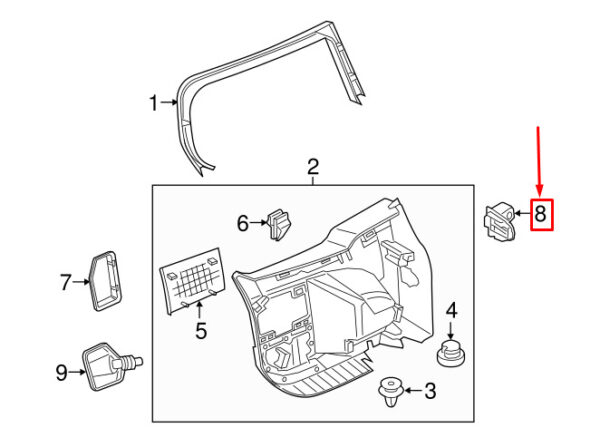 51427363732 - MINI CLUBMAN F54 TAILGATE LOCK COVER 51427363732 7363732 NEW GENUINE
