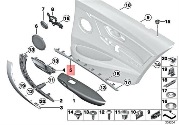 51428066313 - NEW BMW F30 F31 316D 316I 318D 318DX ACCENT STRIP REAR LEFT 51428066313 ORIGINAL