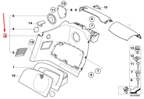 51437031367 - NEW BMW Z4 ROADSTER E85 REAR LEFT TOP LATERAL TRIM PANEL 51437031367 OEM