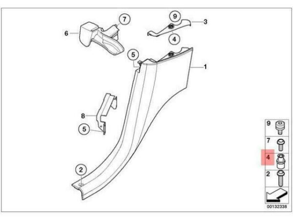 51437066127 - OEM BMW E52 ROADSTER FOLDING TOP COVER MOUNT LOCK 51437066127 GENUINE NEW