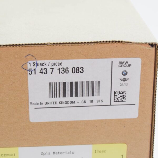 51437136083 - MINI COOPER R50, R53 Left Column D Cover 7136083 51437136083 NEW GENUINE
