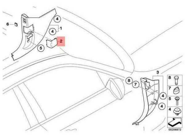 51437144969 - OEM BMW 1 SERIES E81 E82 E87 E88 OBD COVER SOCKET BLACK RHD 7144969 NEW