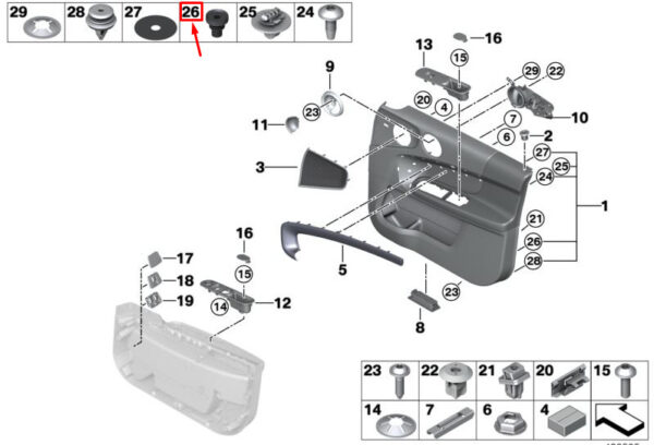 51437217734 - MINI CLUBMAN F54 Lower Stop Buffer Front Door 51437217734 NEW GENUINE