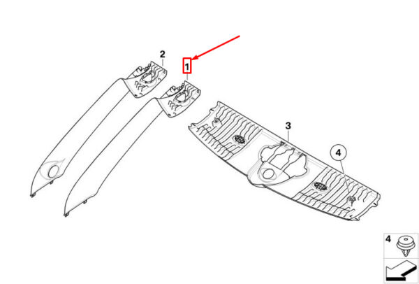51439132386 - MINI CONVERTIBLE R57 RIGHT PILLAR A COVER 51439132386 9132386 NEW GENUINE