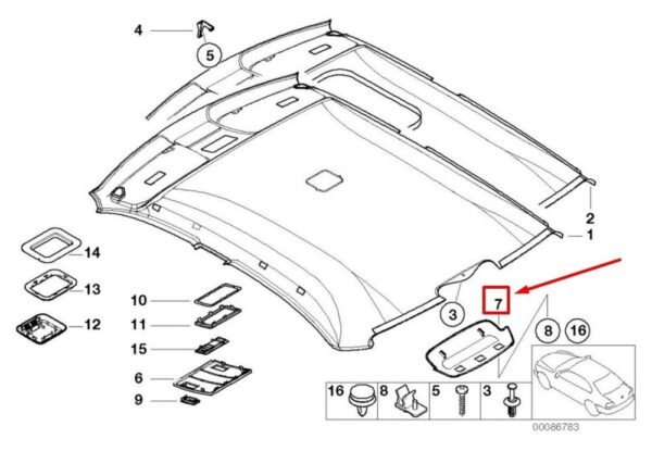 51442699109 - BMW E46 Sedan Third Light Brake Cover Genuine 51442699109