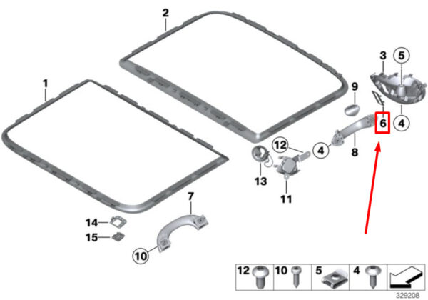 51442756912 - NEW MINI R60 REPLACEMENT HEADLINER TRIM COVER 51442756912 2756912 GENUINE