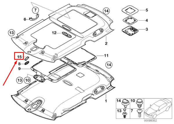 51447065105 - MINI R50,R53 Navigation Microphone Mount 51447065105 7065105 NEW ORIGINAL