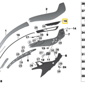 51447352683 - New Genuine BMW i8 l12 LCI Grill Rear Section Left 7352683 OEM