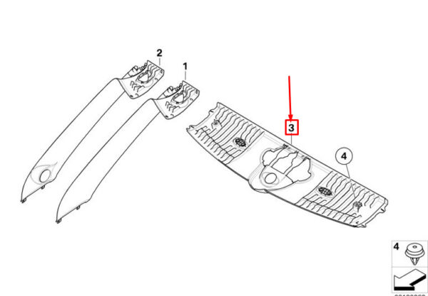 51449132383 - MINI CONVERTIBLE R57 CONVERTIBLE TOP WINDSCREEN COVER 51449132383 GENUINE
