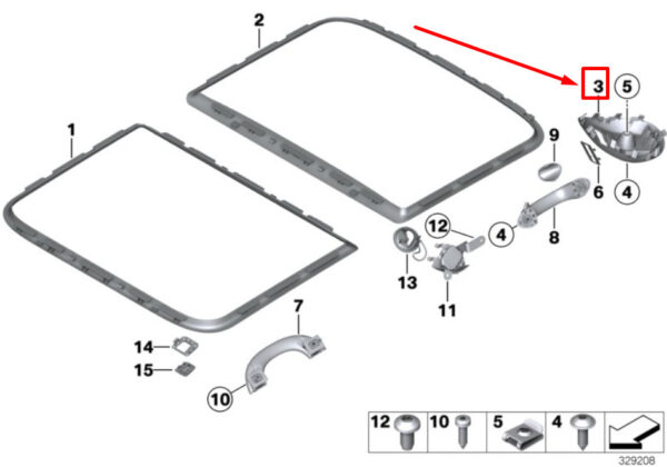 51449801741 - NEW MINI COUNTRYMAN R60 ROOFLINER BELT OUTLET TRIM 9801741 51449801741 GENUINE