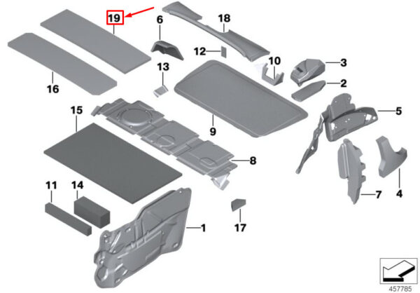 51449810760 - MINI COUNTRYMAN R60 ROOF SOUND INSULATION 9810760 51449810760 NEW GENUINE