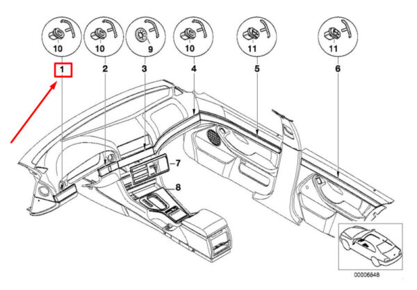 51452694095 - NEW BMW 5 E39 LEFT DASHBOARD TRIM 51452694095 2694095 ORIGINAL