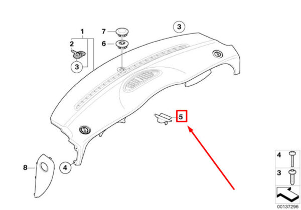 51457130484 - MINI CONVERTIBLE R52 Front Right Air Grid Blind Plate 51457130484 NEW GENUINE