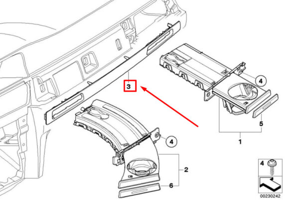 51457138799 - NEW BMW 3 Series E90 Cup Holder Surround Trim 51457138799 7138799 GENUINE