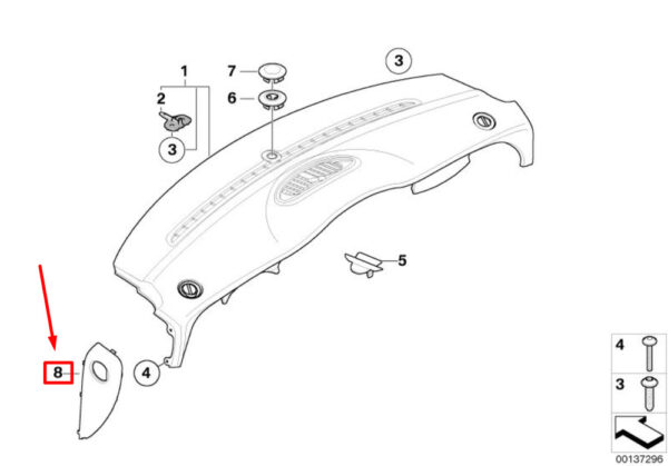 51457144591 - NEW OEM MINI CABRIO R52 LEFT INSTRUMENT PANEL COVER 7144591 51457144591 GENUINE
