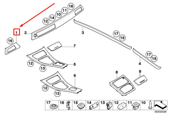 51458049048 - BMW 3 Coupe E92 Left Dashboard Aluminium Cover 51458049048 GENUINE