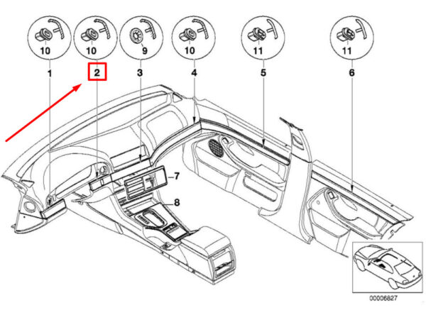 51458186355 - NEW BMW 5 E39 LEFT CENTER DASHBOARD PANEL TRIM 8186355 51458186355 ORIGINAL