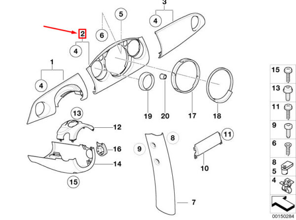 51459141929 - MINI CONVERTIBLE R52 DASHBOARD COVER CENTRE 9141929 51459141929 NEW GENUINE
