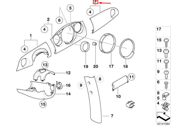 51459145703 - MINI COOPER R50, R53 RIGHT INSTRUMENT PANEL TRIM 51459145703 GENUINE