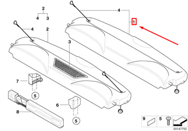 51461514023 - MINI COOPER R50 REAR WINDOW SHELVING UNIT 51461514023 1514023 NEW GENUINE