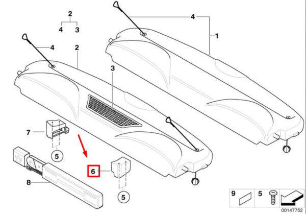 51467059722 - NEW MINI COOPER R50,R53 REAR LEFT SHELF TRIANGLE BRACKET 51467059722 ORIGINAL