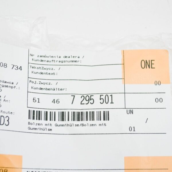 51467295501 - MINI COOPER R56 Plot Shelf Stud With Rubber Sleeve 51467295501 NEW GENUINE