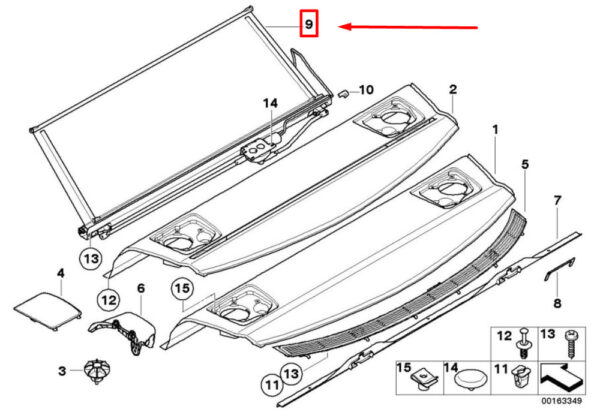 51469149848 - NEW BMW 3 SERIES E90 REAR ELECTRIC SUN BLIND 9149848 51469149848 GENUINE