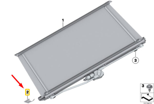 51469157382 - BMW 5 F10 Rear Window Shelf Sun Blind Right Cover Cap 51469157382 GENUINE