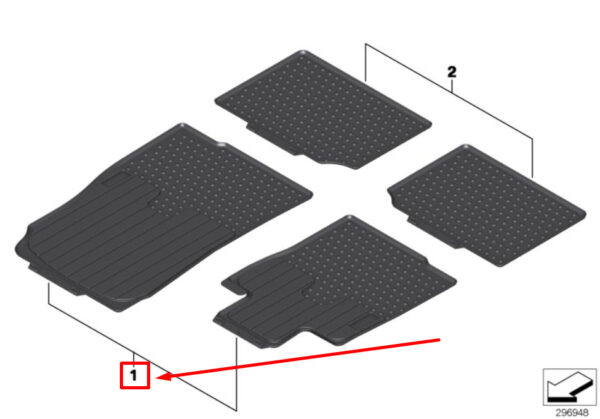 51472181812 - MINI COUNTRYMAN R60 floor mat set front 514721812 2181812 NEW ORIGINAL