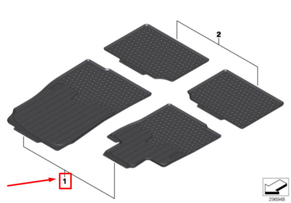 51472243921 - MINI COUNTRYMAN R60 floor mat set front 51472243921 2243921 NEW ORIGINAL