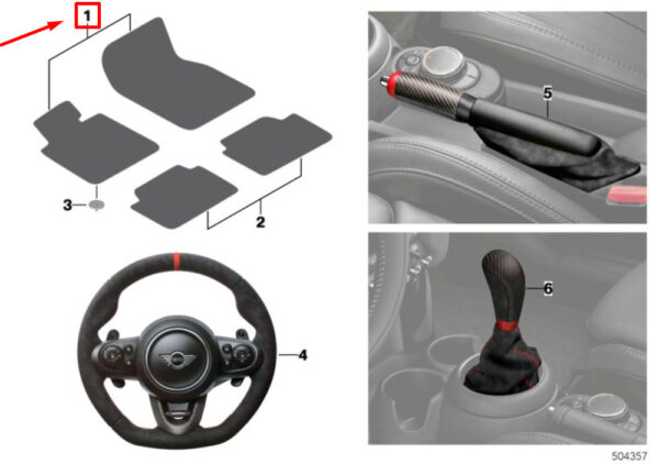 51472469125 - NEW MINI COOPER F55 JCW FRONT FLOOR MAT SET LHD 51472469125 ORIGINAL