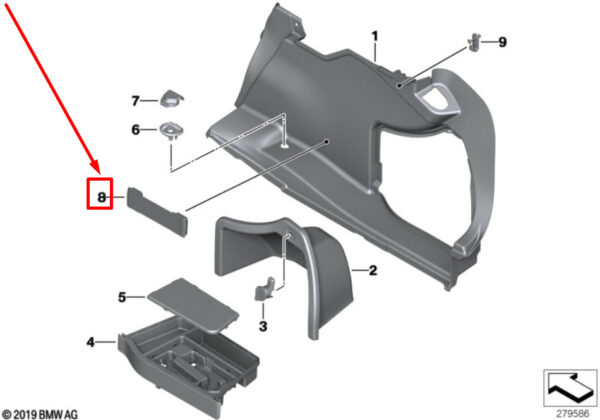 51472994027 - NEW BMW 3 F30,F80 TRUNK TRIM TENSION STRAP 2994027 51472994027 ORIGINAL