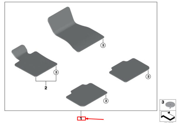 51476998191 - BMW 6 Gran Turismo G32 Floor Mat Set RHD 51476998191 NEW GENUINE