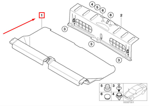 51477029312 - OEM MINI COOPER R50,S R53 LUGGAGE COMPARTMENT FLOOR TRIM 51477029312 GENUINE