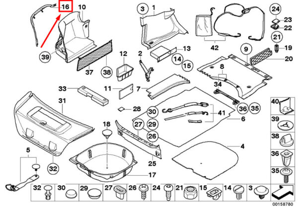 51477060045 - NEW BMW 5 E60 REAR LEFT BOOT FLOOR 7060045 51477060045 GENUINE