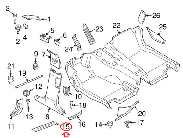 51477203608 - NEW BMW 5 F10 FRONT RIGHT DOOR SILL STRIP 51477203608 11-15 ORIGINAL