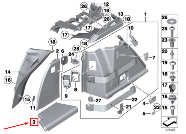 51477229823 - BMW 5 GT F07 Boot Liner Left 7229823 51477229823 NEW GENUINE