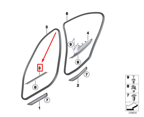 51477272602 - BMW 3 F30, F80 Front Inner Door Sill Plate 51477272602 7272602 NEW GENUINE