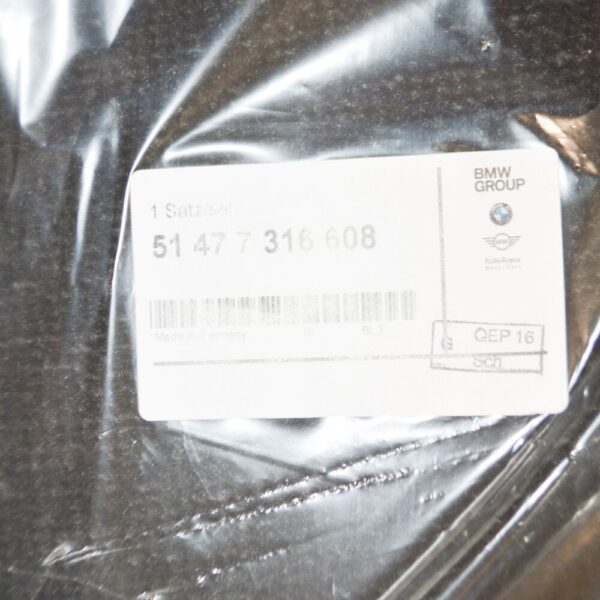 51477316608 - BMW E92 Velour Floor Mats Set 51477316608 RHD NEW GENUINE