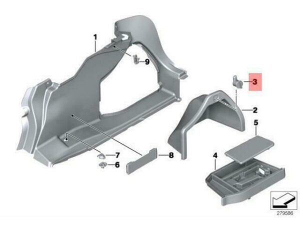 51477330518 - OEM BMW F30 F30N F32 F35 F35N RIGHT TRUNK TRIM PANEL LOCK 51477330518 GENUINE