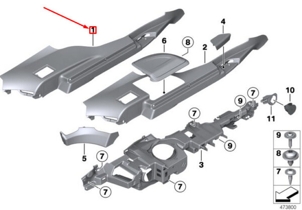 51477343149 - BMW 3 GRAN TURISMO F34 LEFT RAIL TRIM PANEL 51477343149 7343149 NEW GENUINE