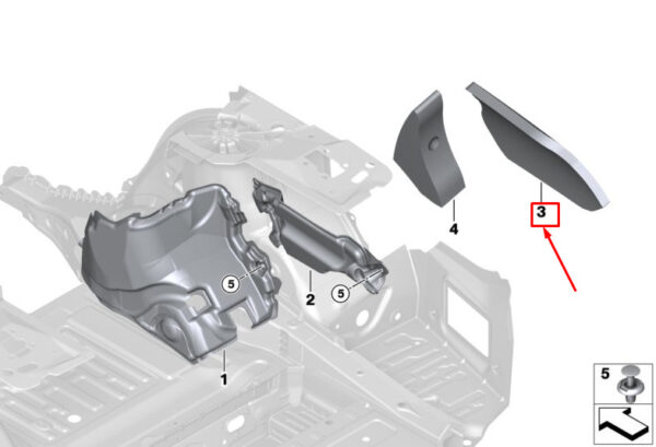 51477351007 - BMW 7 G11 side part rear left sound insulation 51477351007 NEW ORIGINAL