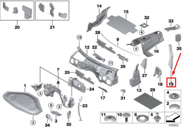 51477367278 - BMW 3 Gran Turismo F34 Right Outer Skin Gasket 7367278 51477367278 NEW ORIGINAL